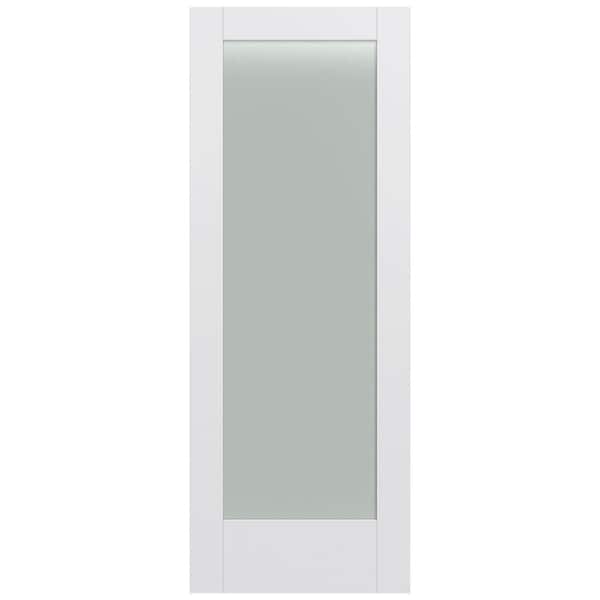 JELD-WEN 32 in. x 80 in. MODA Primed PMT1011 Solid Core Wood Interior Door Slab w/Translucent Glass