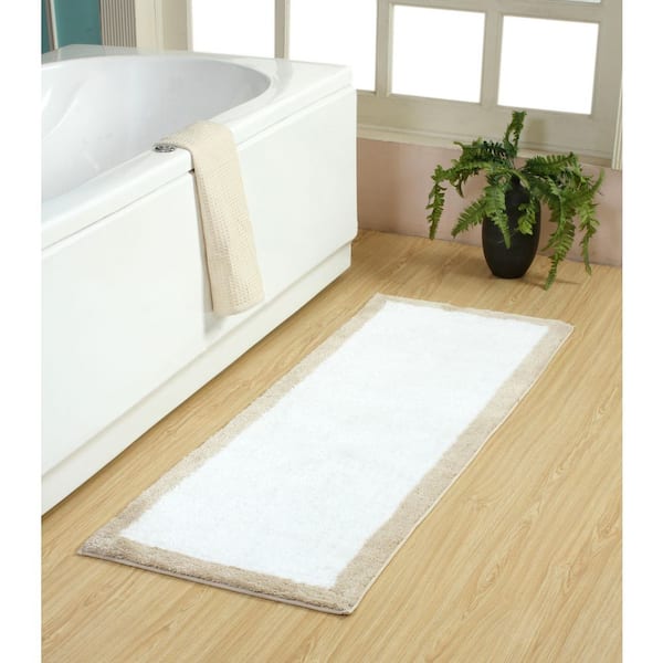 Lakewood 22 in. X60 in. Champagne Micro Tufted Bath Runner Rug