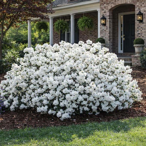 3 gal. Delaware Valley Azalea Evergreen Shrub with White Flowers
