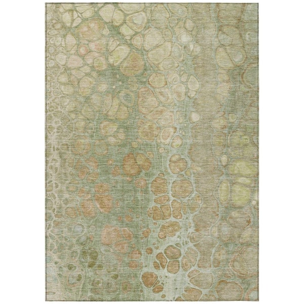 Chantille Machine Washable Indoor/Outdoor Abstract ACN1940 Aloe 10 ft. x 14 ft. Area Rug