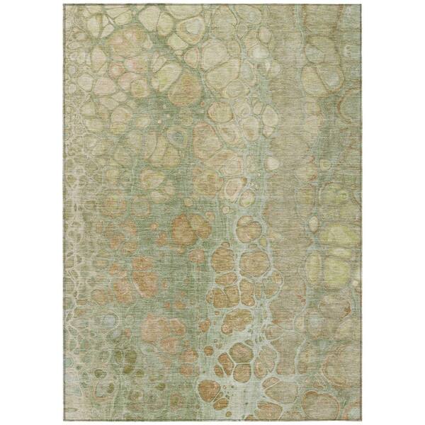 Chantille Machine Washable Indoor/Outdoor Abstract ACN1940 Aloe 9 ft. x 12 ft. Area Rug