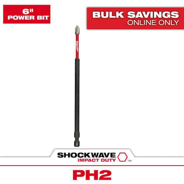 SHOCKWAVE Impact Duty 6 in. Phillips #2 Alloy Steel Screw Driver Bit (1-Pack)