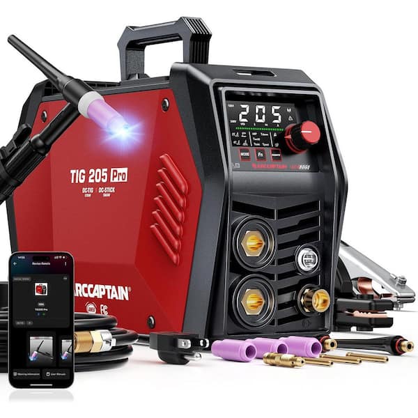 205 Amp 120/240-Volts Electric (AC) Welding Machine with Large LED Display, 2T/4T, Hot Start, Arc Force and Anti-Stick