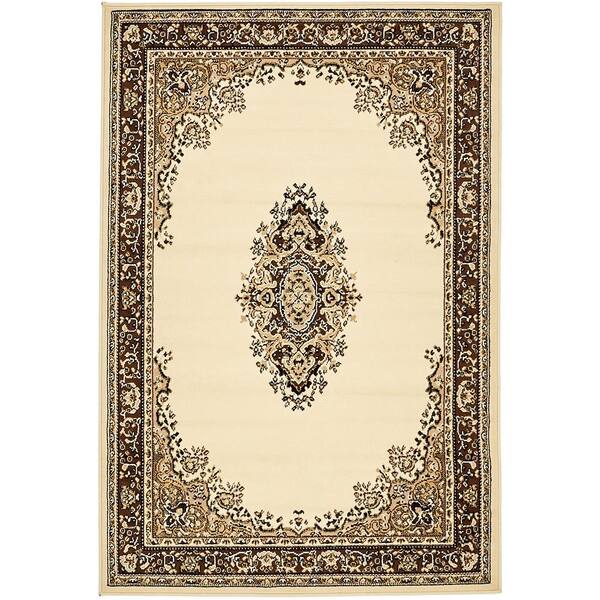 Unique Loom Reza Washington Ivory 4' 0 x 6' 0 Area Rug 3137480 The Home Depot