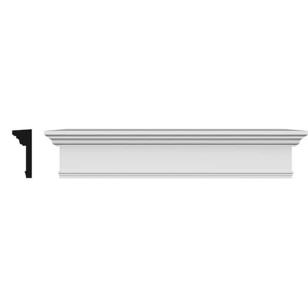 Ekena Millwork 1 in. x 102 in. x 7-1/4 in. Polyurethane Crosshead Moulding with Trim