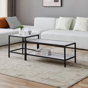 SEI FURNITURE 42.5 in. Metal Rectangular Distressed Black Rustic Terrarium  Glass Display Coffee Table CK8860 - The Home Depot