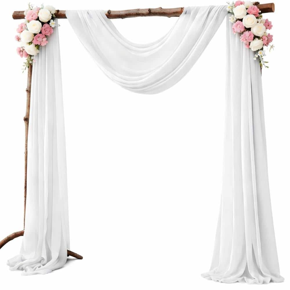 White Chiffon Wedding Arch Draping Fabric 29 in x 20 ft Sheer Swag Panels for Ceremony Arbor Bridal Shower Decor price history on PriceWatchPro