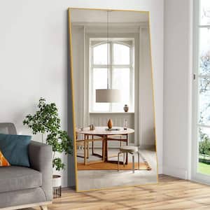 24 in. W x 70.8 in. H Oversized Gold Metal Modern Classic Full Length Standing Mirror Framed Rectangle Mirror