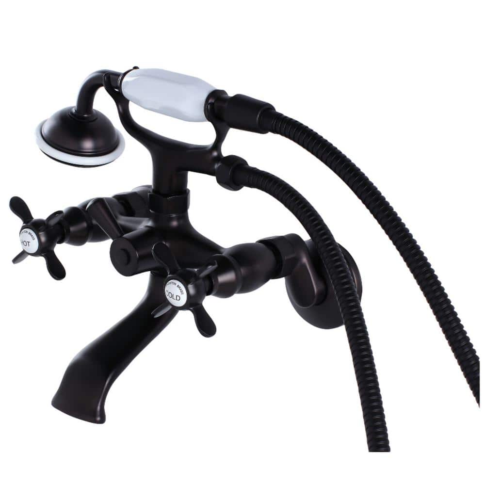 Victorian 3-Handle Wall Claw Foot Tub Faucet with Handshower in Oil Rubbed Bronze price history on PriceWatchPro
