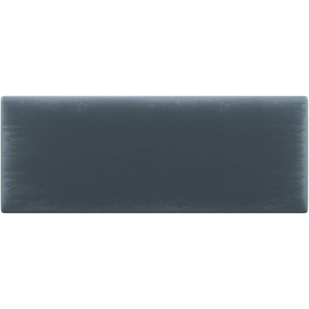 Antique Blue Velvet Full-Queen Upholstered Floating Wall Panels