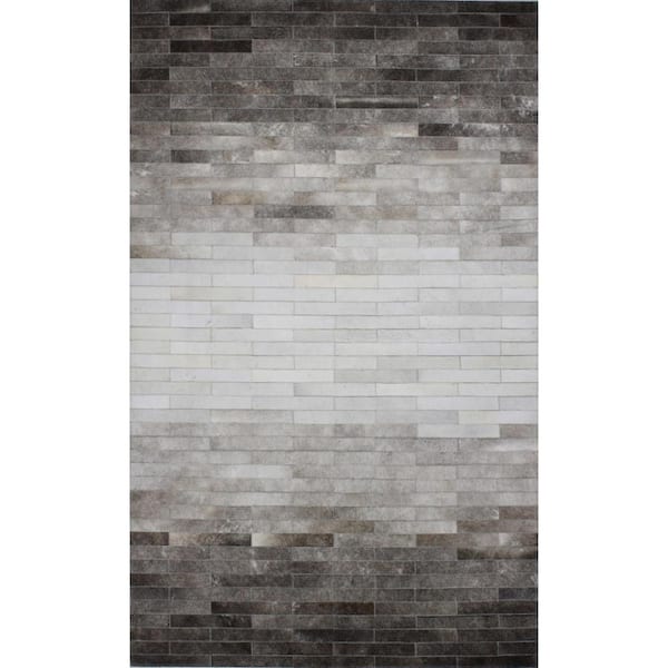 BASHIAN Santa Fe Grey 3 ft. x 8 ft. (2'6" x 8') Striped Contemporary Runner