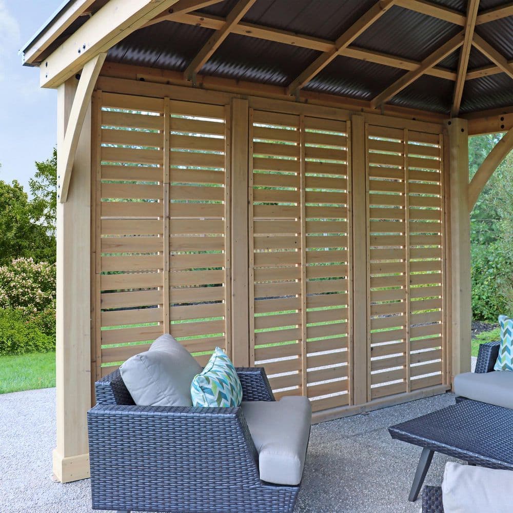 Cedar Wood 10' Privacy Wall for Gazebo