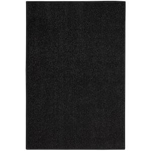 Essentials doormat 2 ft. x 4 ft. Black Solid Indoor/Outdoor Patio Kitchen Area Rug