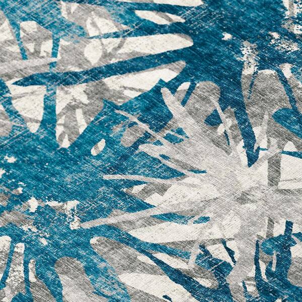 Addison Rugs - Bravado Blue 3 ft. x 5 ft. Geometric Indoor/Outdoor Washable Area Rug