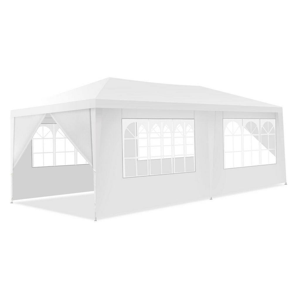 White 10' x 20' Outdoor Canopy Tent with Removable Walls
