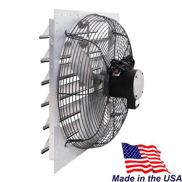 4450 CFM Shutter Exhaust Fan Wall Mounted, Variable Speed, 24 in. Propeller