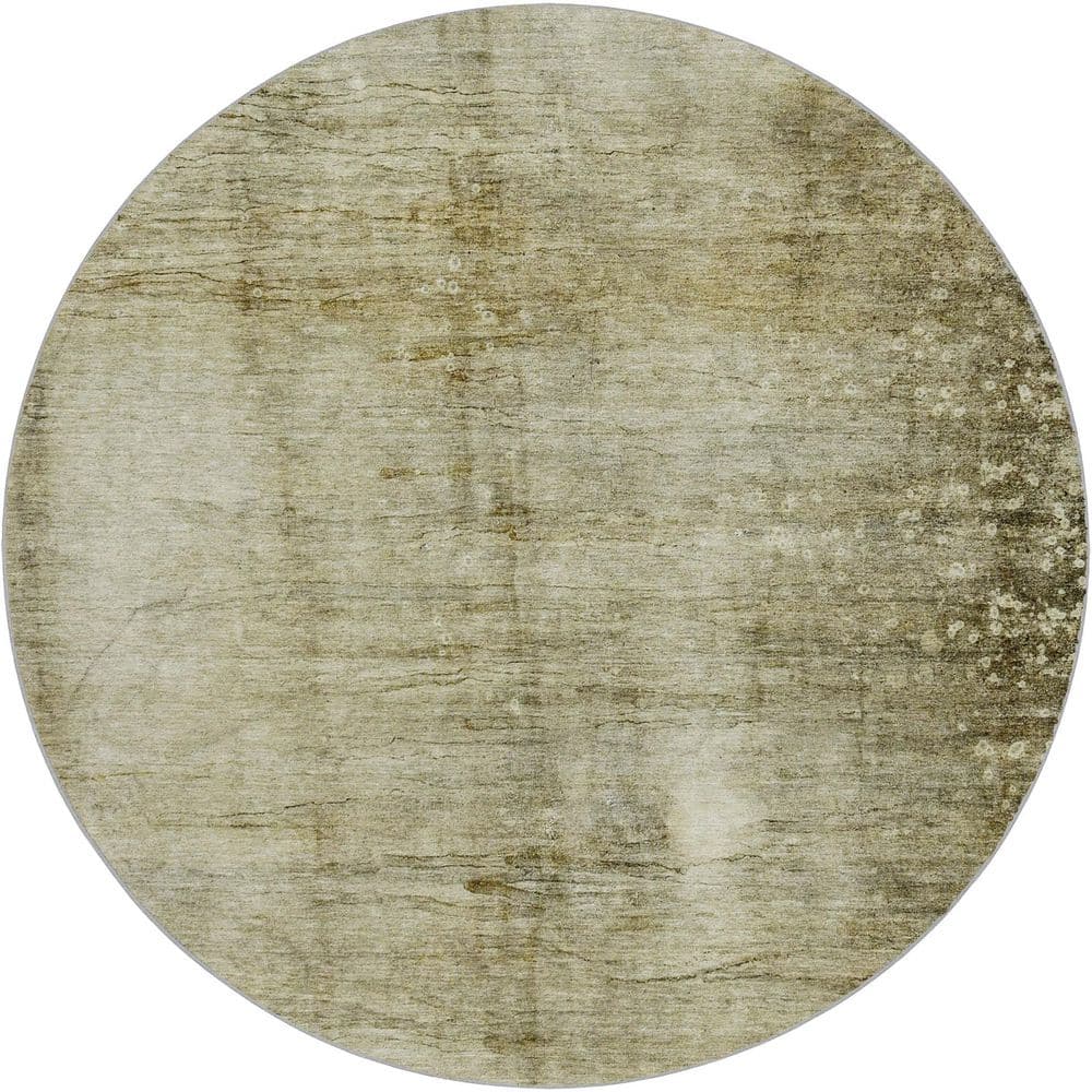 Dream Shag Premium Machine Washable Abstract ADS608 Taupe 8 ft. x 8 ft. Round Rug price history on PriceWatchPro
