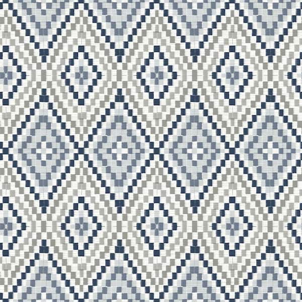 Chesapeake Ganado Navy Geometric Ikat Paper Strippable Roll (Covers 56.4 sq. ft.)