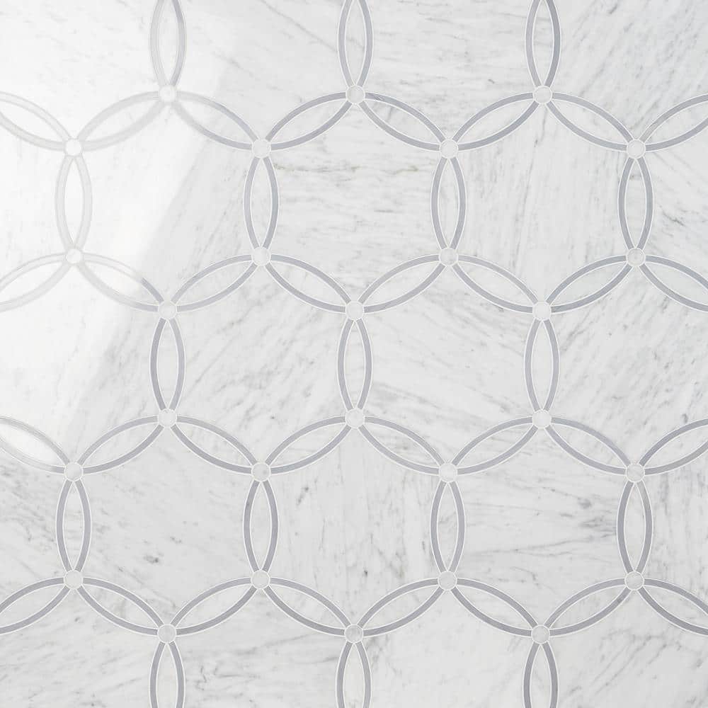 Carrara White Polished Marble Mosaic Tile for Floors and Walls