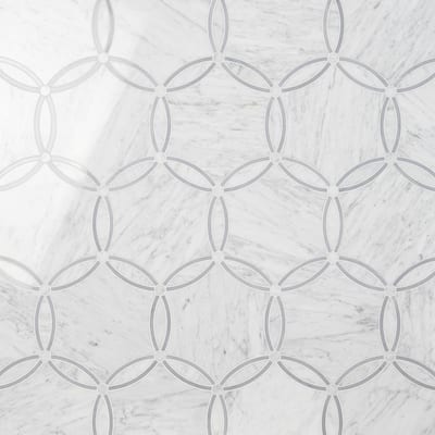Meraki Carrara 9.52 in. x 10.99 in. Polished Marble Floor and Wall Mosaic Tile (0.73 sq. ft./Each)