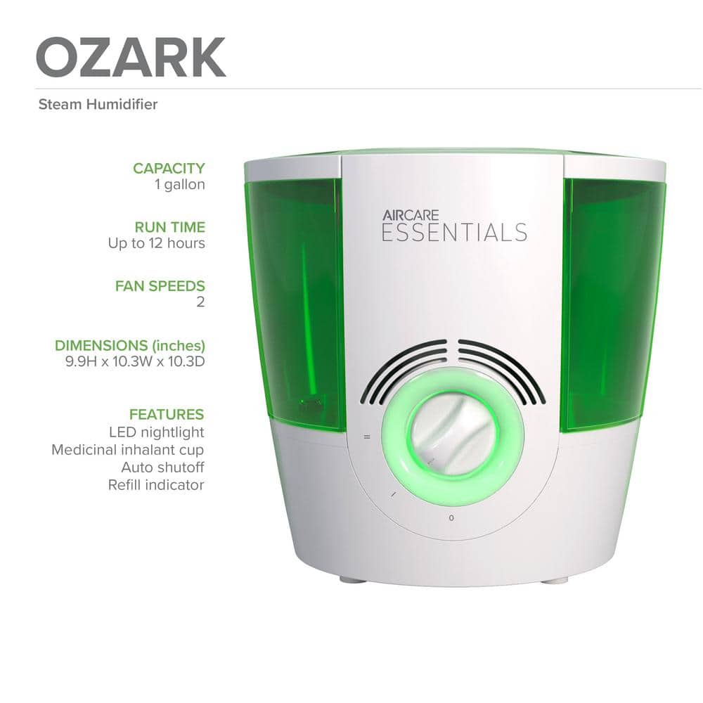 Ozark White and Green Filter-Free Steam Humidifier