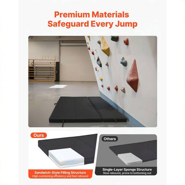 VEVOR Bouldering Crash Pad, Tri-Fold Rock Climbing Crash Pad