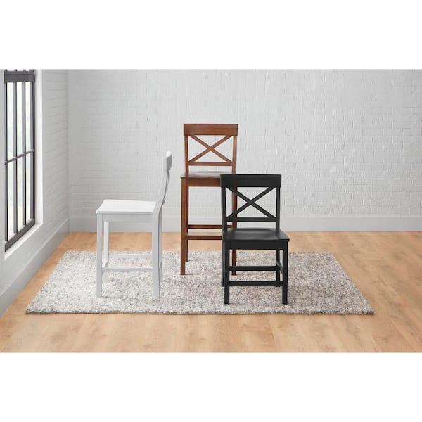 StyleWell 29 in. Cedarville Charcoal Black Wood Bar Stools