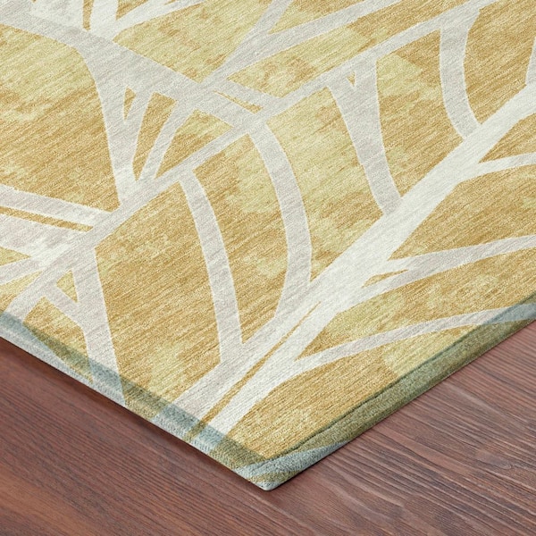 Chantille Machine Washable Indoor/Outdoor Abstract ACN2866 Gold 5 ft. x 7 ft. 6 in. Area Rug