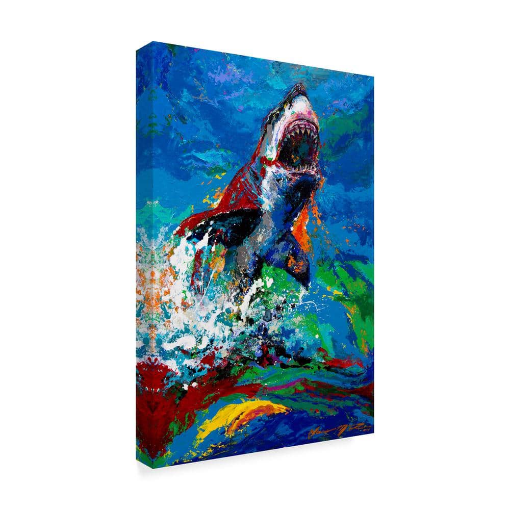 The Lawyer Breeching Great White Shark Canvas Wall Art with Floater Frame
