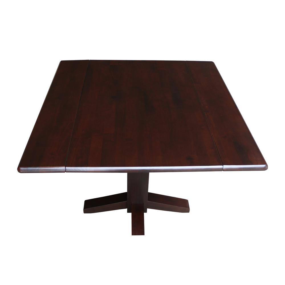 36'' Rich Mocha Solid Wood Extendable Dining Table