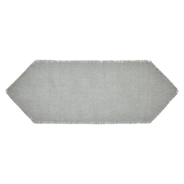 VHC BRANDS Yuletide 12 in. W x 36 in. H Dove Gray Silver Seasonal Snowflake  Cotton Burlap Table Runner 84195 - The Home Depot