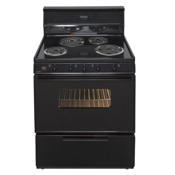 Premier 30 in. 3.91 cu. ft. Freestanding Electric Range in Black