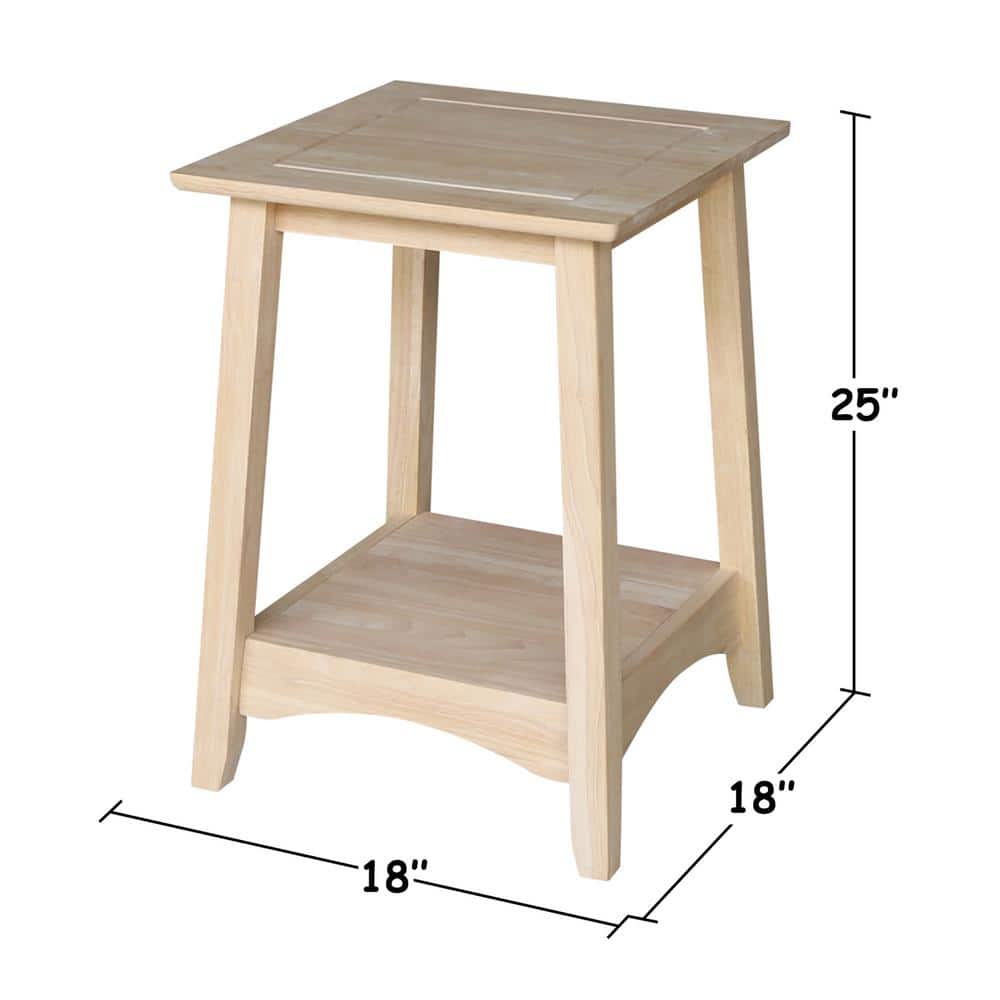 Parawood Classic Unfinished Tall End Table