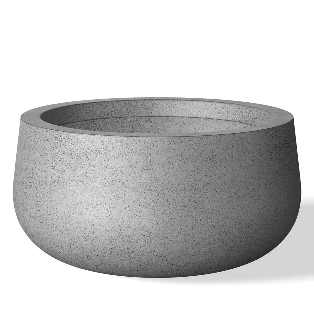 12.5 in. Small Natural Gray(Enhanced Interior) Concrete Round Planter / Pot with Drainage Holes price history on PriceWatchPro