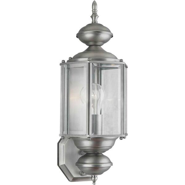 Forte Lighting 1 Light Outdoor Lantern Olde Nickel Finish Clear Beveled Glass Panels-DISCONTINUED