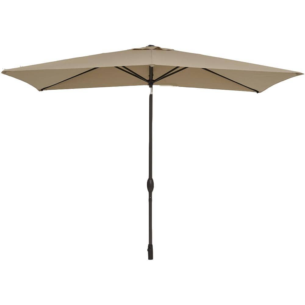 10 ft. x 6.5 ft. Aluminum Market Patio Umbrella in Sand Color