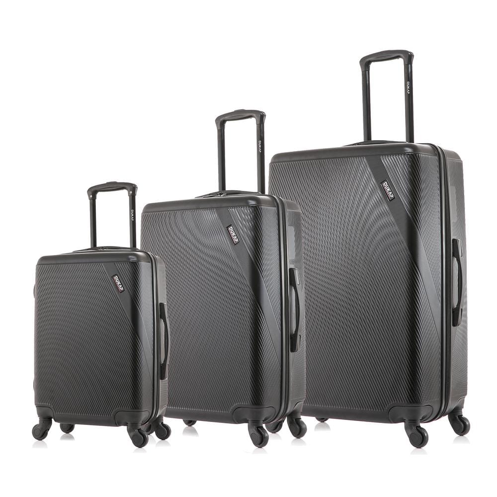 InUSA Discovery Lightweight Hardside Spinner Black 3-Piece Luggage set ...