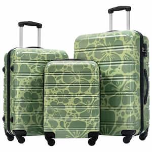 Merax 3 Bags 3-Piece Green ABS+PC Hardshell Spinner Luggage Set