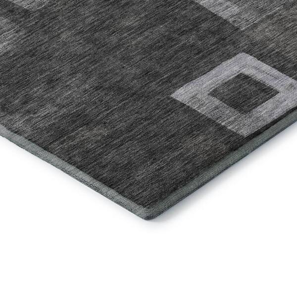 Mayfield Premium Machine Washable Abstract AMF1142 Black 2 ft. 3 in. x 7 ft. 6 in. Runner Rug