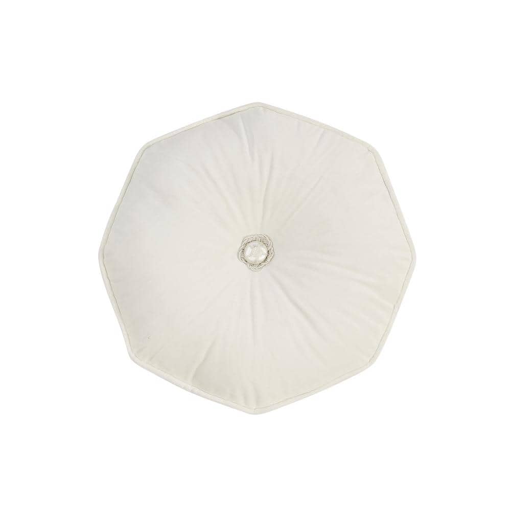 Ivory Satin and Jacquard Decorative Pillow Set, 3 Pieces