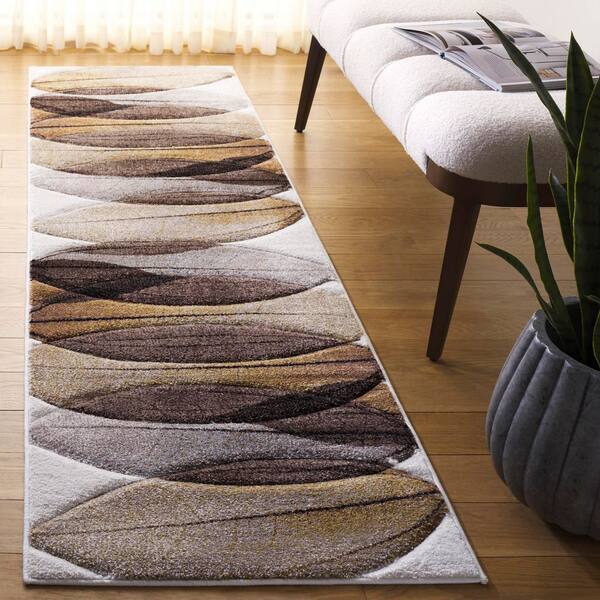 Hollywood Brown/Gray 2 ft. x 8 ft. Abstract Geometric Runner Rug