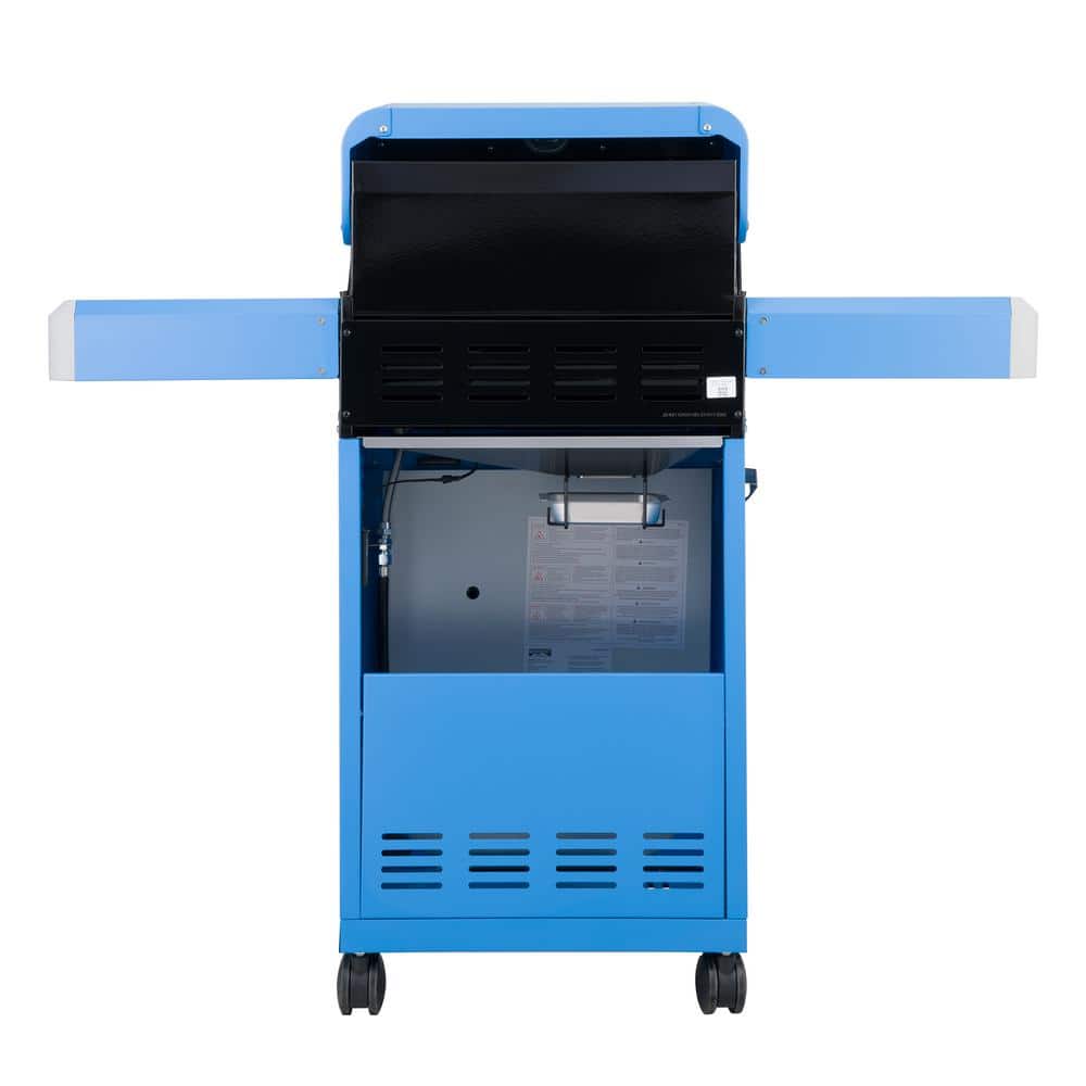 Blue 2-Burner Propane Gas Grill with Clear View Lid