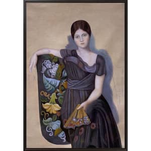 Portrait of Olga in the Armchair by Pablo Picasso Black Floater Framed People Oil Painting Art Print 25.5 in. x 37.5 in.