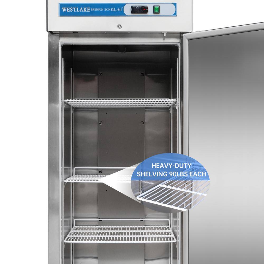 27" Stainless Steel Commercial Reach-In Refrigerator with Recessed Handle