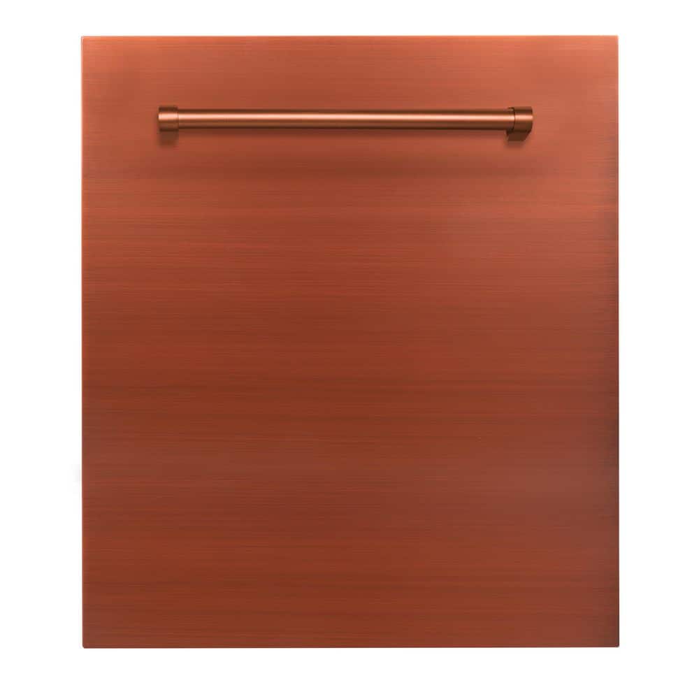 24 in. Top Control 6-Cycle Compact Dishwasher with 2 Racks in Copper & Traditional Handle
