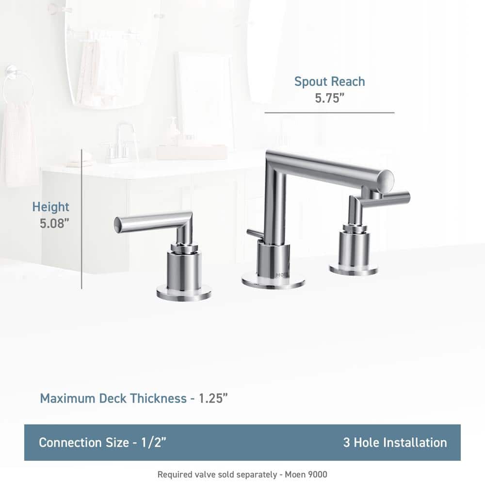 Matte Black Modern Widespread Bathroom Faucet with Drain Assembly