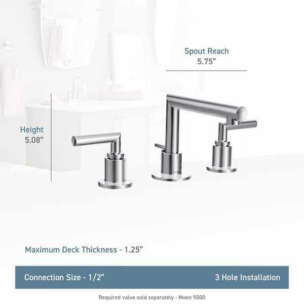 Arris 8 in. Widespread 2-Handle Bathroom Faucet Trim Kit in Matte Black (Valve not Included)