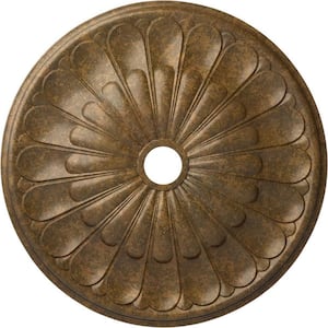 1-7/8 in. x 31-5/8 in. x 31-5/8 in. Polyurethane Gorleen Ceiling Medallion, Rubbed Bronze