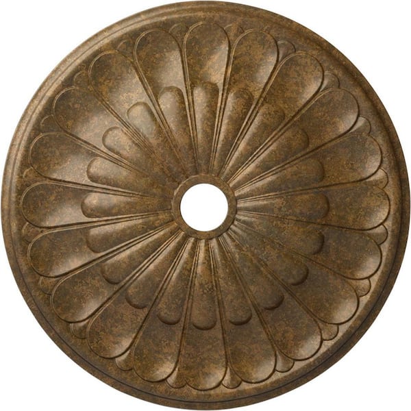 Ekena Millwork 1-7/8 in. x 31-5/8 in. x 31-5/8 in. Polyurethane Gorleen Ceiling Medallion, Rubbed Bronze