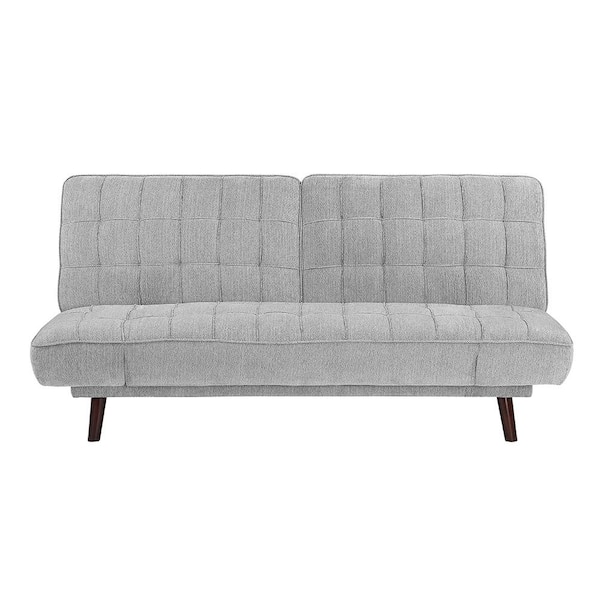 Lazzara Foster 79.5 in. Square Arm Chenille Upholstered Rectangle Sofa in. Silver Gray color